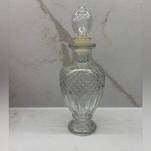Vintage Avon Diamond Pattern Perfume Bath Oil Clear Glass Bottle With Stopper